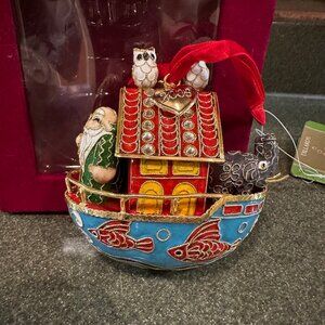 Noah's Ark Cloisonne Enamel Ornament - New in Box